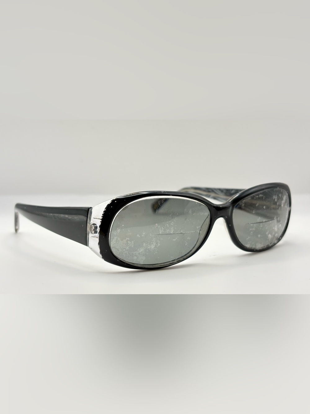 Anne Klein Black Oval Sunglasses Frames Only